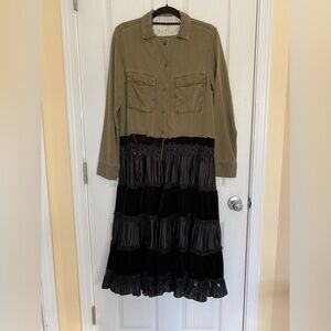 UPCYCLE BY JELBEL Velvet Lace Duster Jacket Size Large Boho Fairy Goth